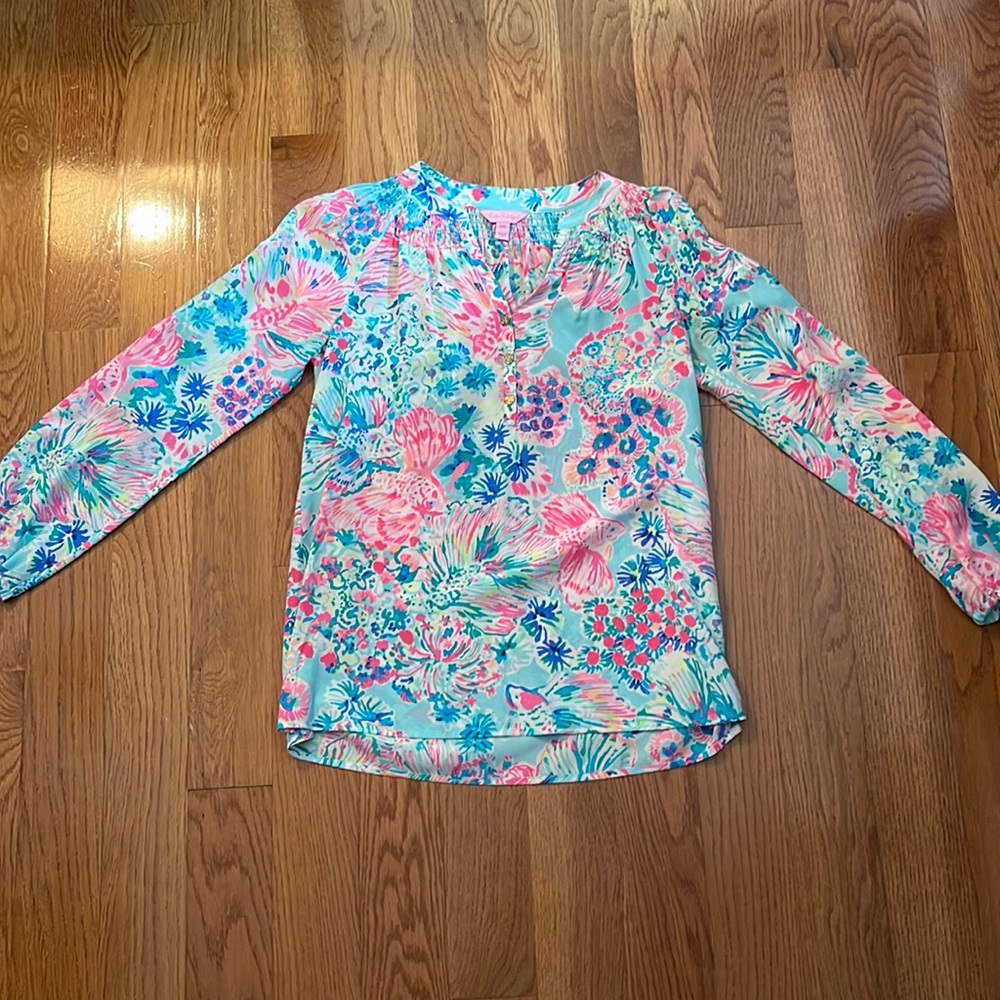 Lilly Pulitzer 100% silk else top size xxs